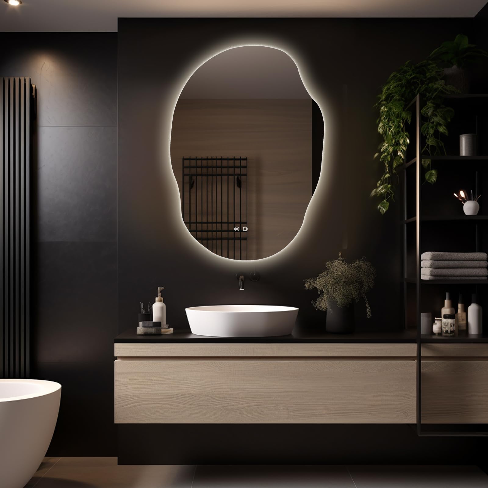 Wallbeyond Led Bathroom Mirror With Lights, 25 X 35 Inch Led Bathroom Vanity Mirror For Wall, Anti Fog Mirror For Bathroom, 3 Co