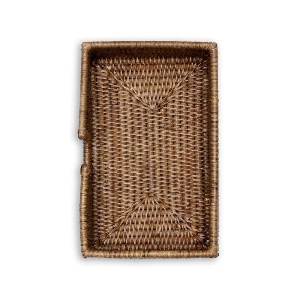 Caspari Rattan Guest Towel Napkin Holder In Dark Natural Brown, 1 Each