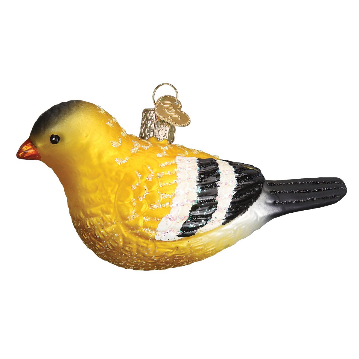 Old World Christmas Ornaments: American Goldfinch Glass Blown Bird Ornament for Christmas Tree