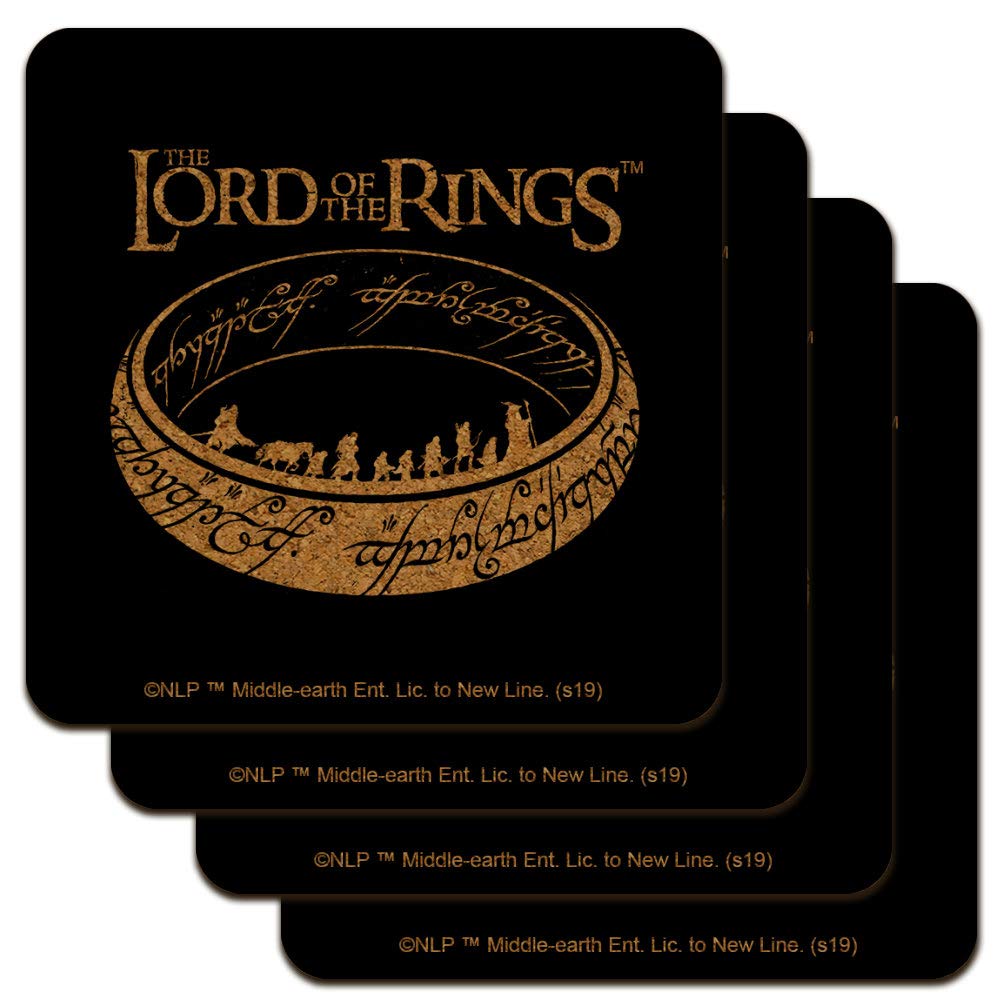 Lord Of The Rings The Journey Low Profile Novelty Cork Coaster Set