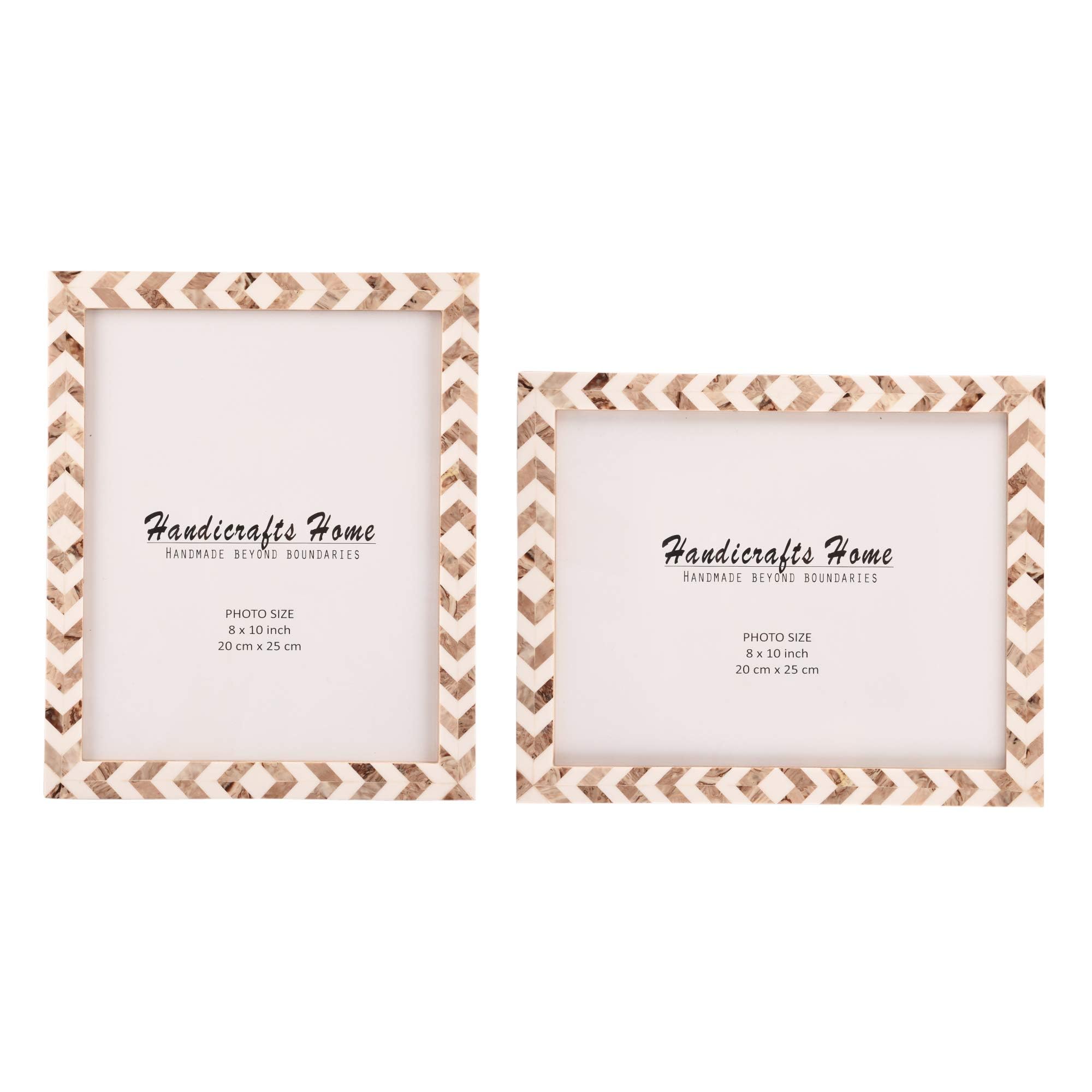 Handicrafts Home 8x10 Picture Frames Pack of 2 - Lisbon Collection Handcrafted Photo Frames, Perfect for Wall & Tabletop Display