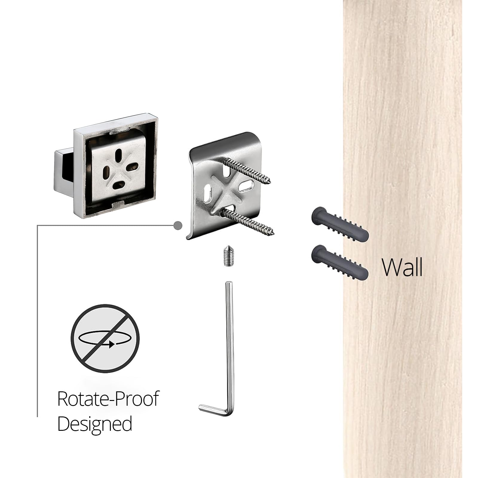 BAGNOLUX Pholished Chrome Bathroom Accessories Set  4-Piece Wall Mounted Towel Bar Set Heavy Duty  23.6 Inch