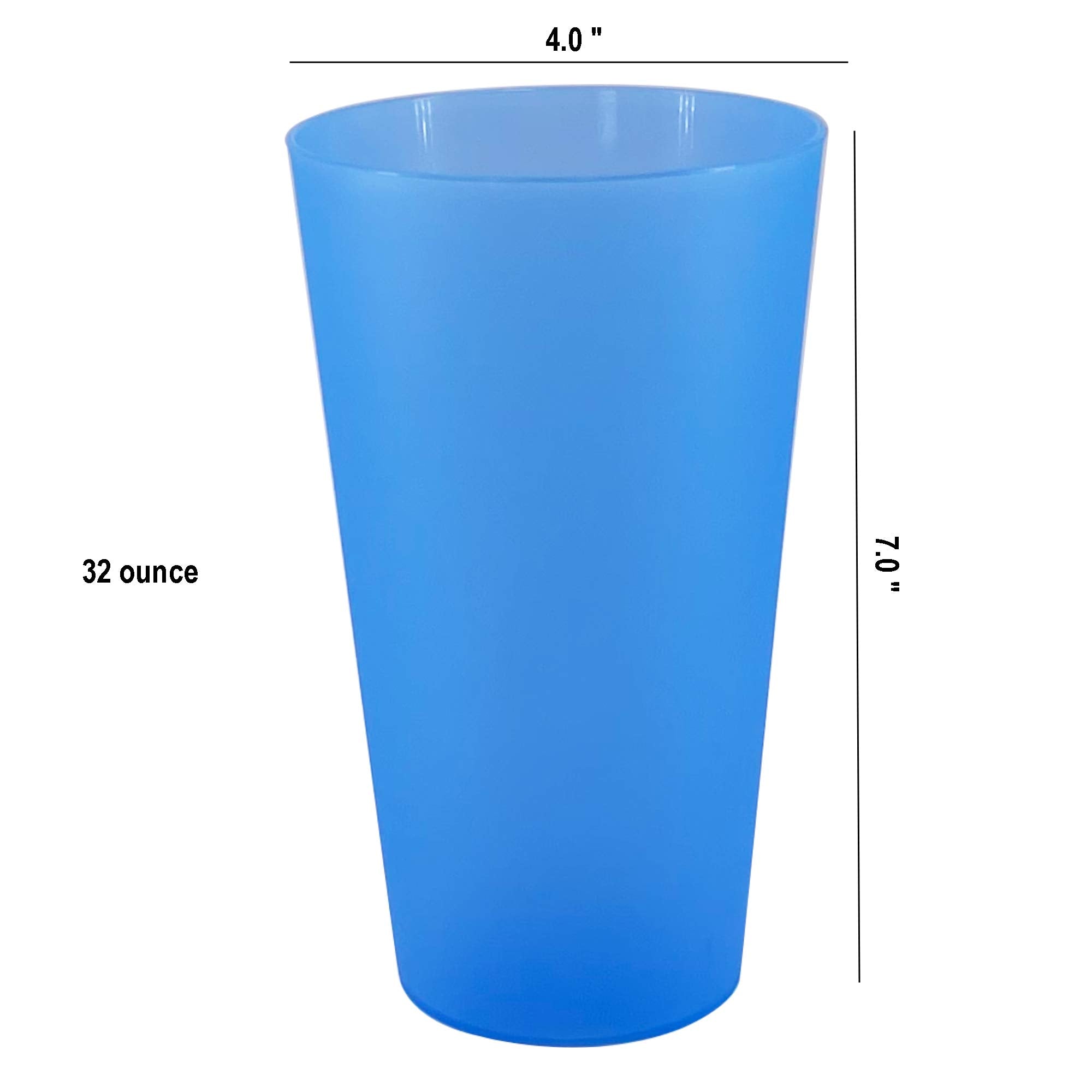 Yuyuhua 32-Ounce Cups, Bpa-Free Plastic Tumblers Reusable Dishwasher Safe Set Of 12 In 4 Assorted Colors Large Drinking Glasses