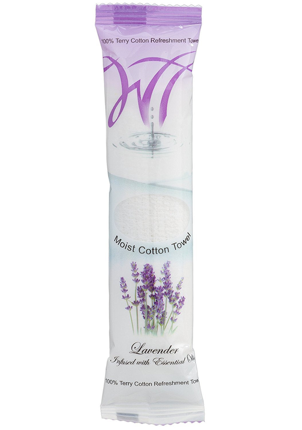 White Towel Services 8'' X 8'' Inch Moist Cotton Towel Individually Wrapped - Lavender And Peach-Mango (Case Of 100) *