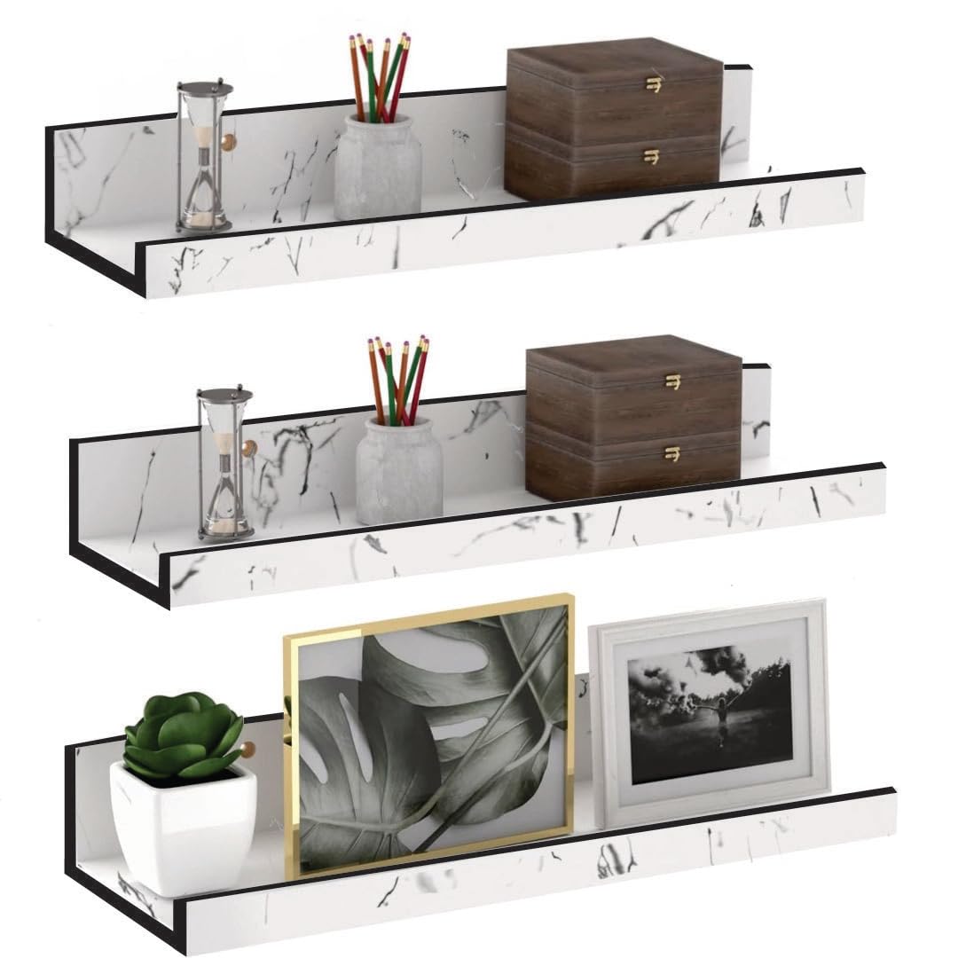 Dime Store Floating Shelf Wall Mount Wall Shelves Storage Shelf For Living Room Bedroom For Home Decor Items (Standard, White) E