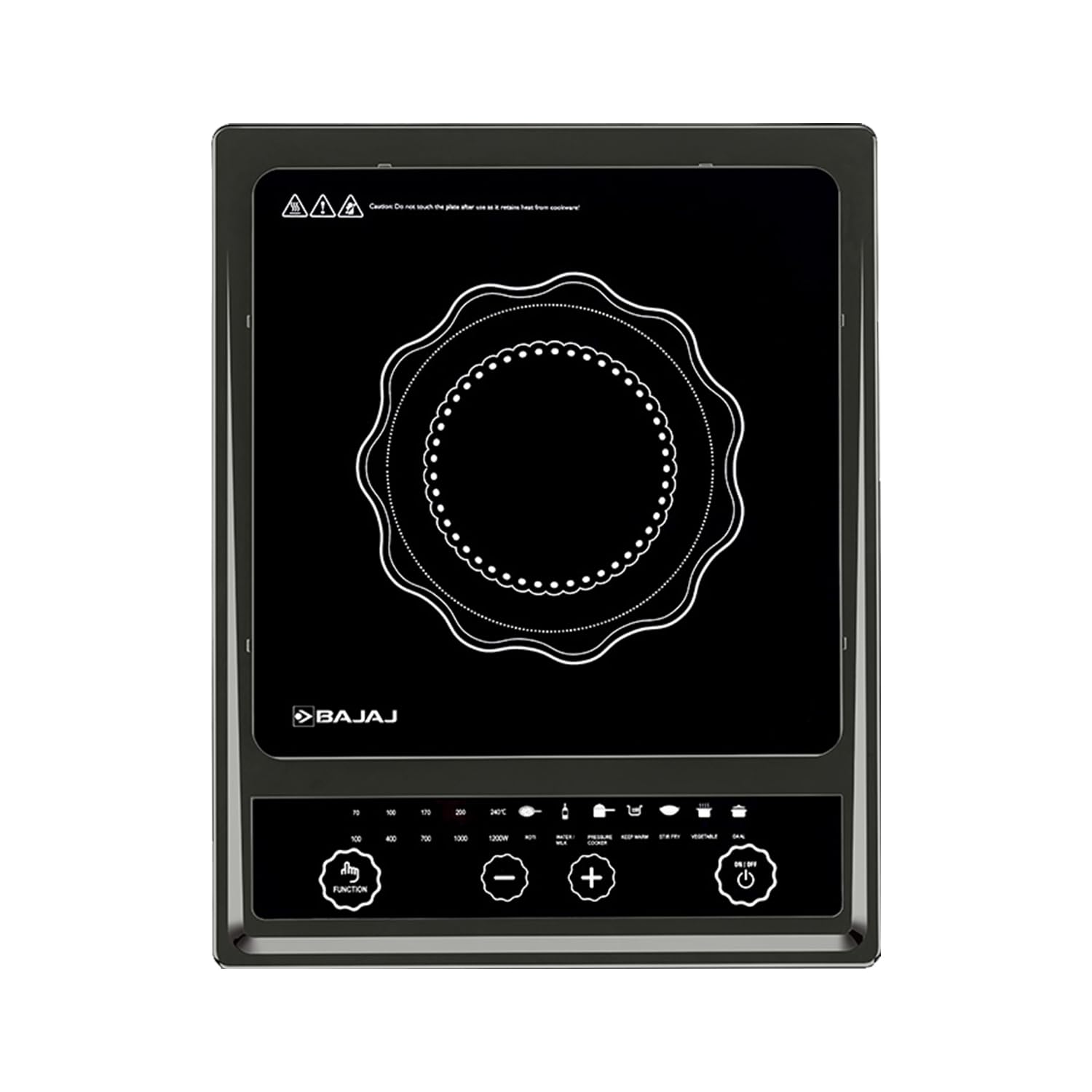 Bajaj Splendid 140Ts 1400 Watts Induction Cooktop With Tact Switch | Stove Comes With 7 PreSet Menus | Digital Led Display | 1 