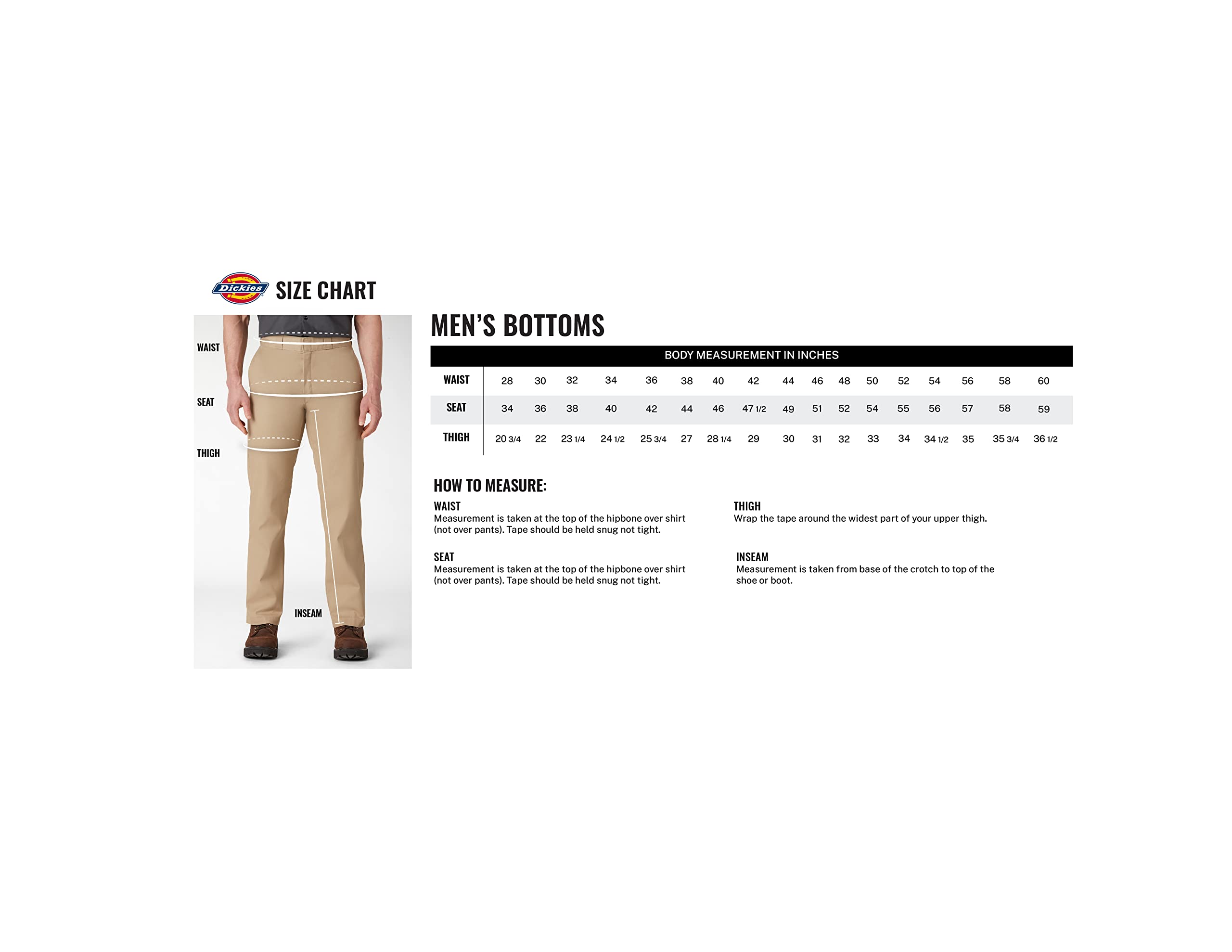 Dickies Mens Slim Straight Fit Work Utility Pants, Black, 42W X 30L Us