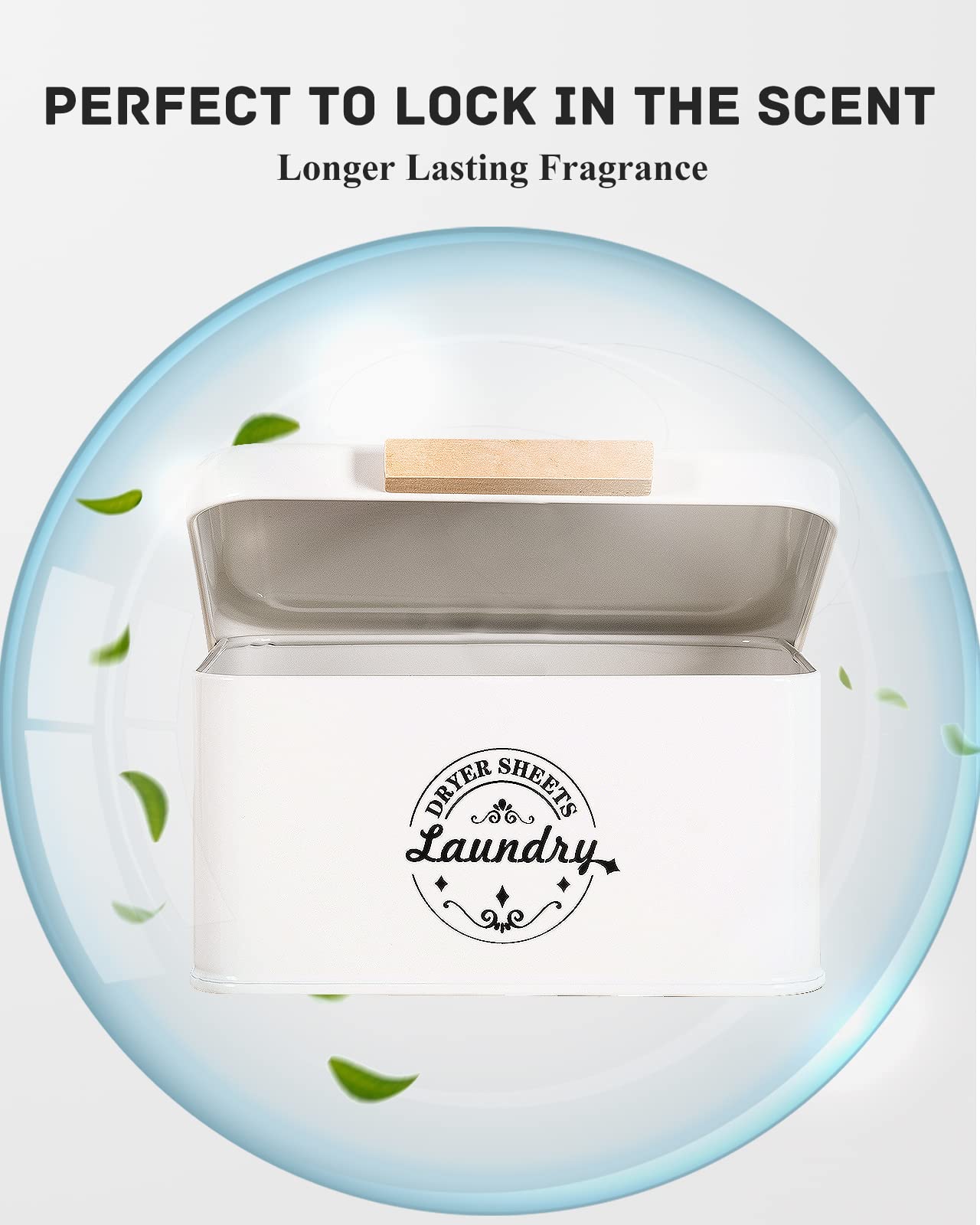 Dryer Sheet Holder With Hinged Lid For Laundry Room Organization. Metal Dryer Sheet Dispenser Container, Farmhouse Laundry Room