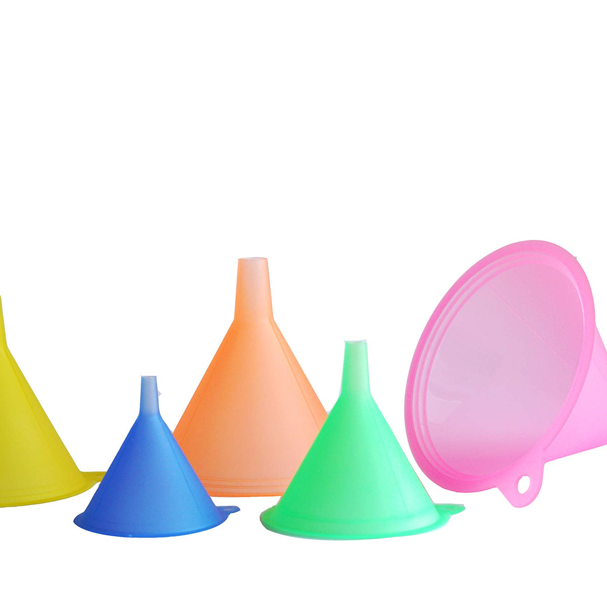 Mirenlife 5 Sizes Candy Colors Plastic Funnel Set For General Purpose ...