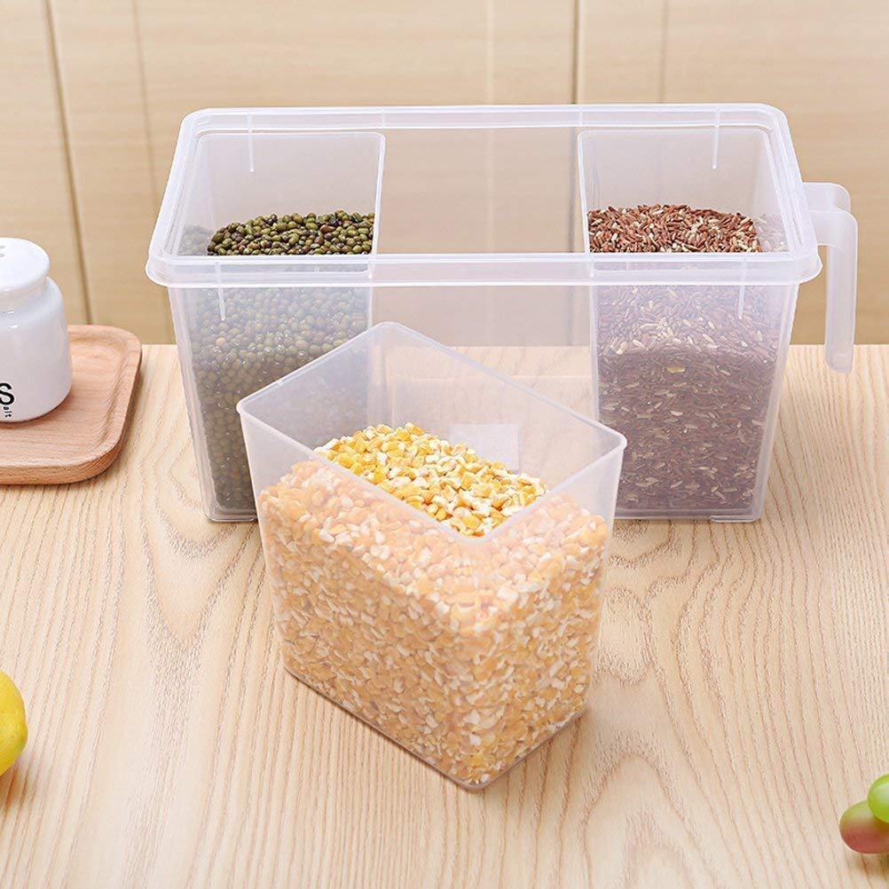 Rushil Were Fridge Storage Pack Of 1 Refrigerator Organizer Container Square Handle Food Storage Organizer Boxes | Clear With Li