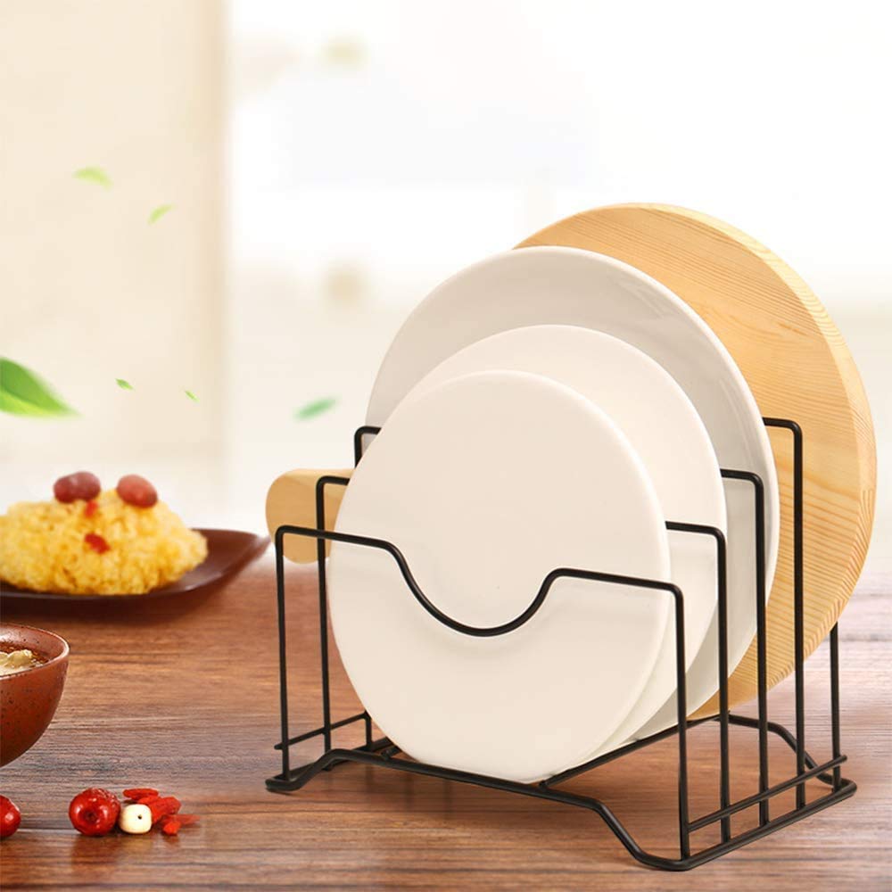 Gion Multifunction Kitchen Cabinet Pantry Pan And Pot Lid Organizer Rack Holder // Pan And Pot Tawa Rack Holder Stand (1Pcs) (Bl