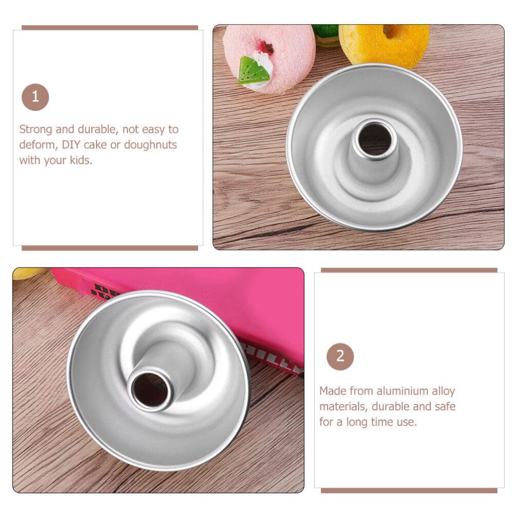 Kichvoe Pound Cake Pan Chiffon Tube Pan Non-Stick Cake Mold 5.5*2.1 Inch Donut Donut Mold Doughnut Baking Pans With Tube Hollow