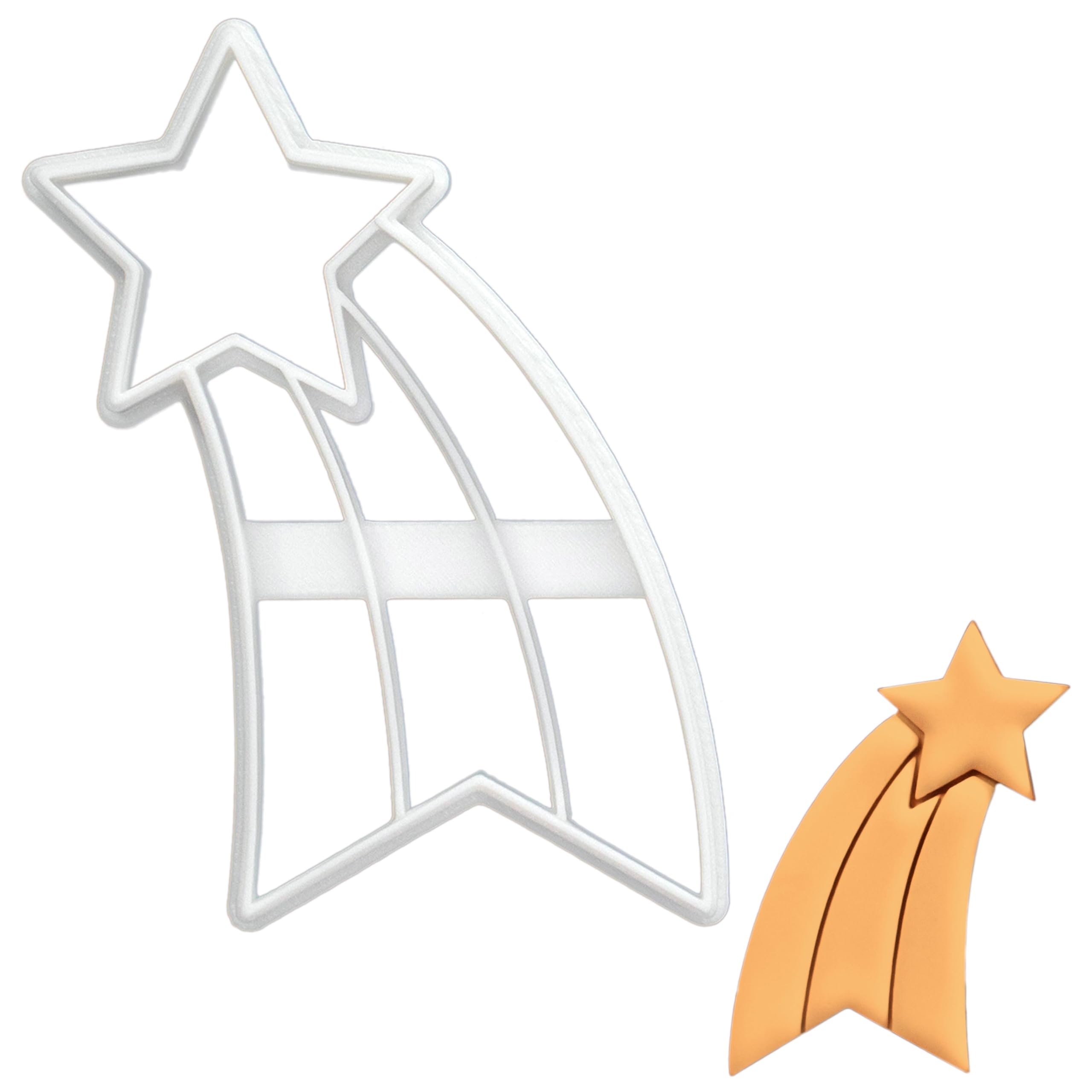 BAKERLOGY Shooting Star Cookie Cutter - Detailed Biscuit Cutter Design for Baking and Crafts, ideal on fondant, dough, clay