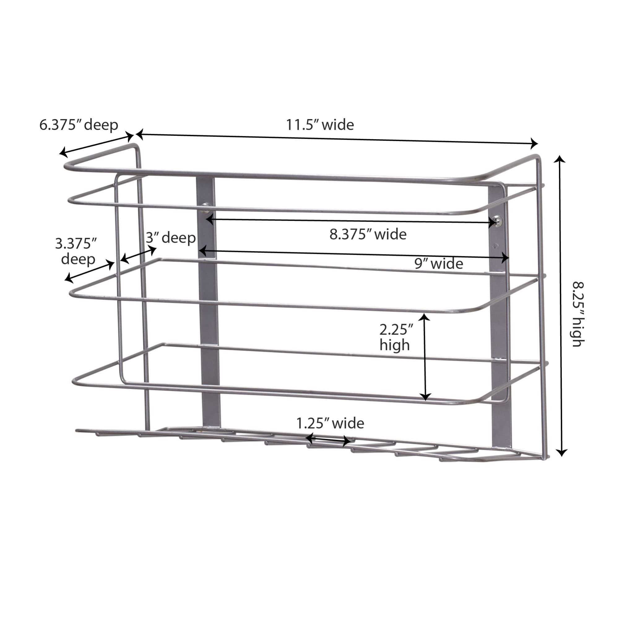 Household Essentials Kitchen Wrap Organizer For Cabinet Door, Durable Steel Frame With Nickel Powder Finish, Easy Installation,