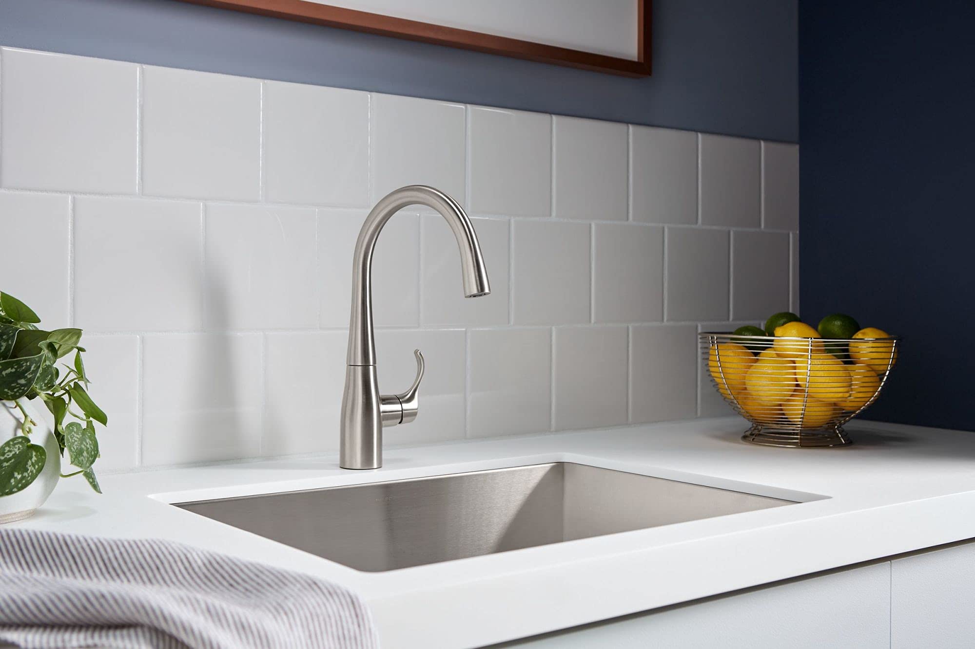 Kohler K-22034-Bl Simplice Single Handle Kitchen Bar Faucet, Prep Sink Faucet, Wet Bar Faucet, Faucet For Bar Sink, Matte Black