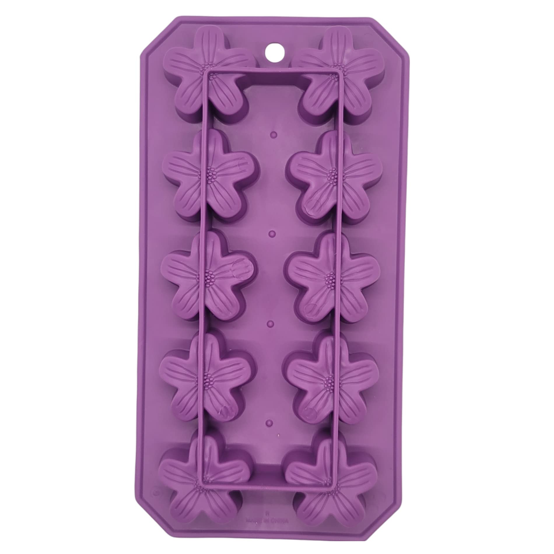 Handy Housewares Flexible Thermoplastic 10-Cube Ice Cube Tray - Fun Flower Shapes (1 Pack)