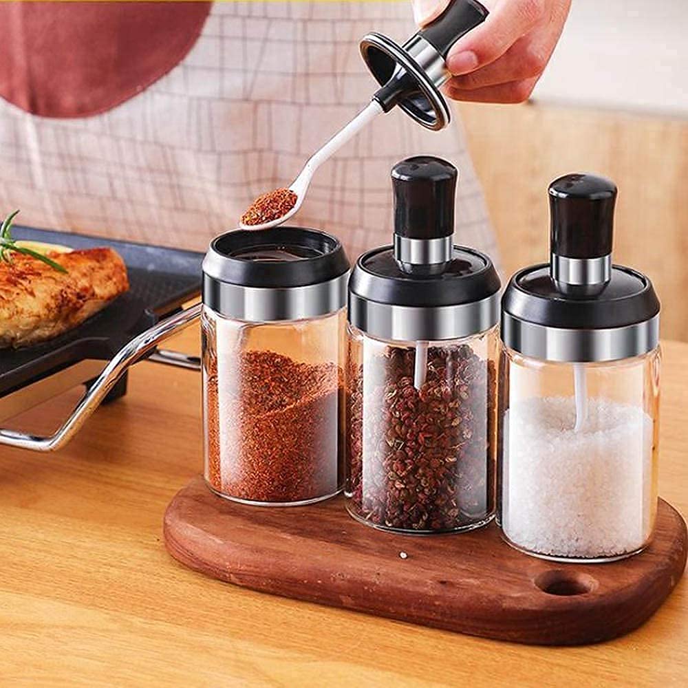 Jndabhi 250Ml Glass Seasoning Container For Condiment, Pickle, Spice, Salt & Sugar  Glass Jar Bottles For Kitchen Use/Seasoning