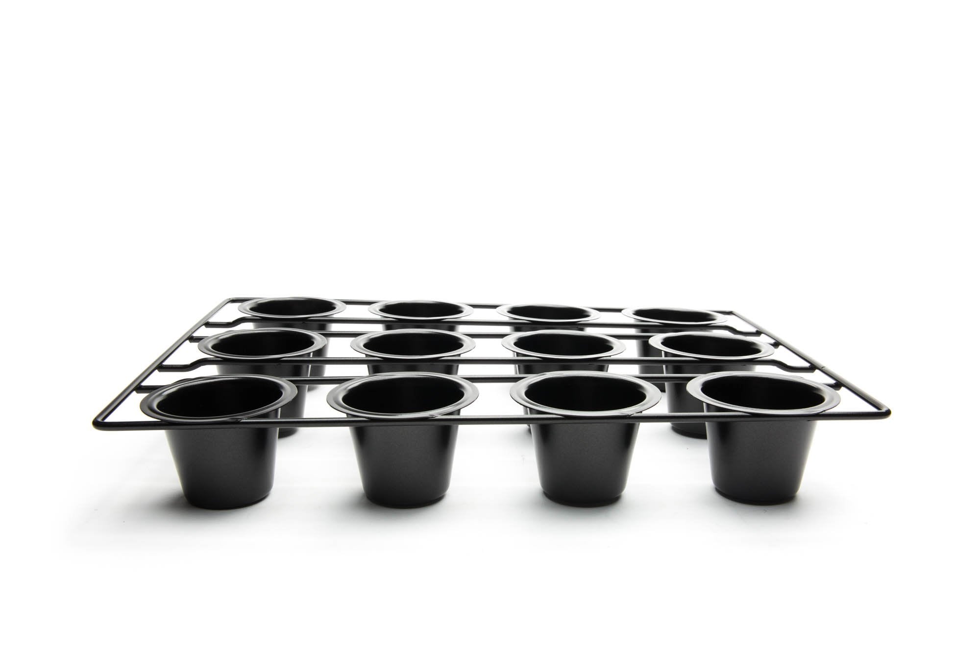 Fox Run 4758 Linking Mini Popover Pan, Carbon Steel, Non-Stick, 12-Cups