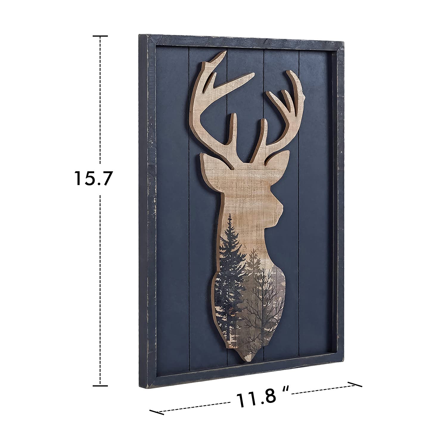NIKKY HOME Decorative Deer Wall Art Print, 12x16 Inches, Forest Mountain Lodge Decor, Model 3B7EK272E5