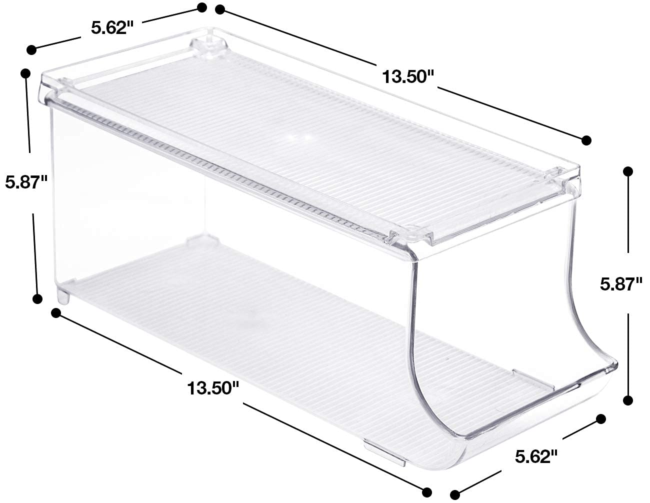 Sorbus Soda Can Organizer For Counter Depth Refrigerator Stackable Can Holder Dispenser With Lid For Fridge, Pantry, Freezer - H