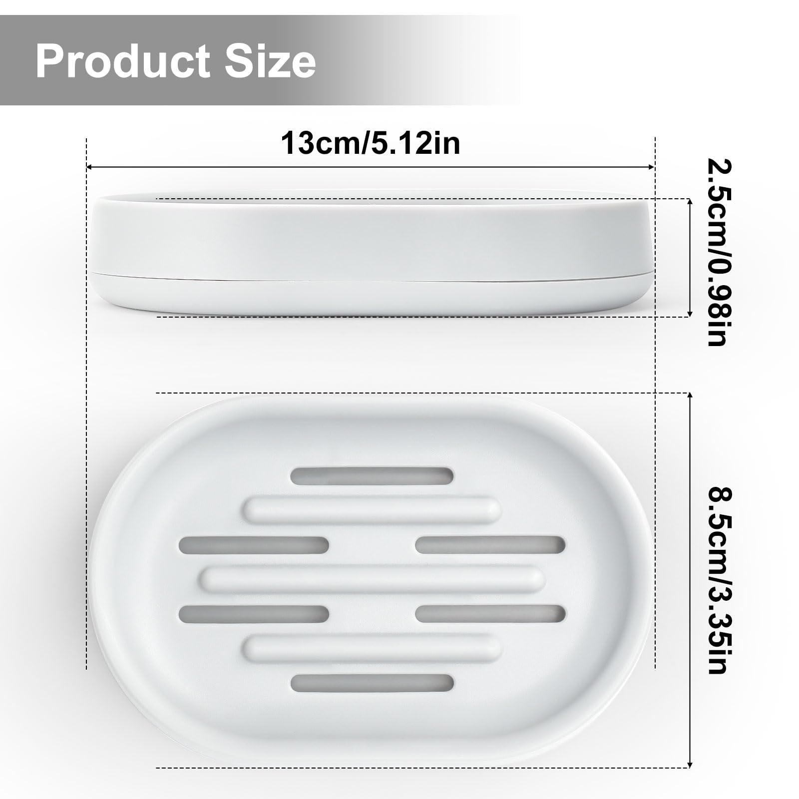 Topsky 2 Pack Soap Dish For Shower,Soap Dishes Soap Savers For Bar Soap, Soap Bar Holder Shower With Drip Tray, Plastic Soap Hol