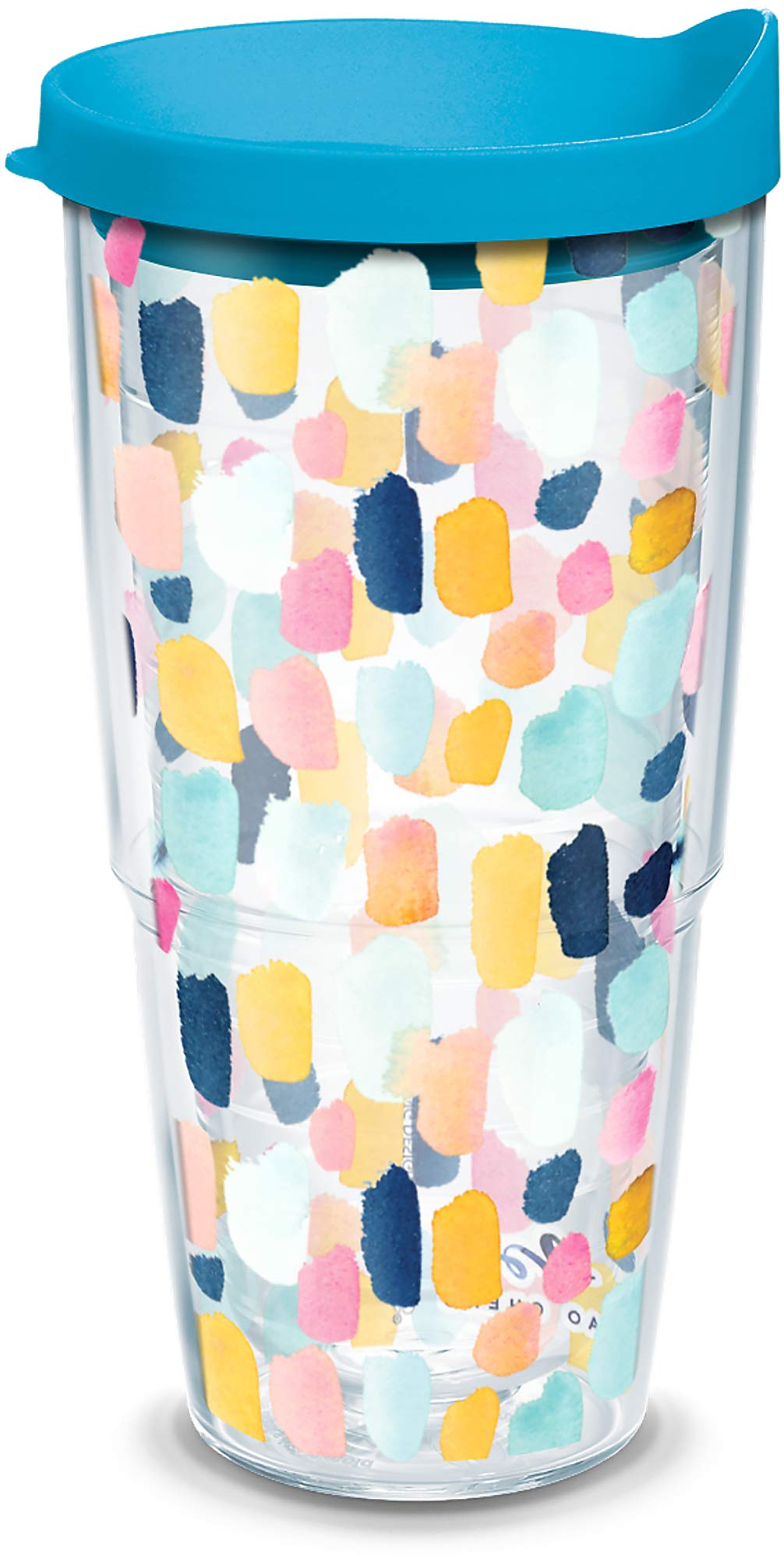 Tervis Yao Cheng - Merriment Geo Made In Usa Double Walled Insulated Tumbler Cup Keeps Drinks Cold & Hot, 24Oz, Clear, 1 Count (