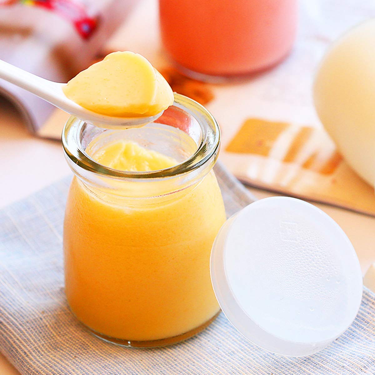 Kamota Glass Jars, 40 Pack 4 Oz Clear Yogurt Jars With Pe Lids, Glass Pudding Jars Yogurt Jars Ideal For Jam, Honey, Wedding Fav