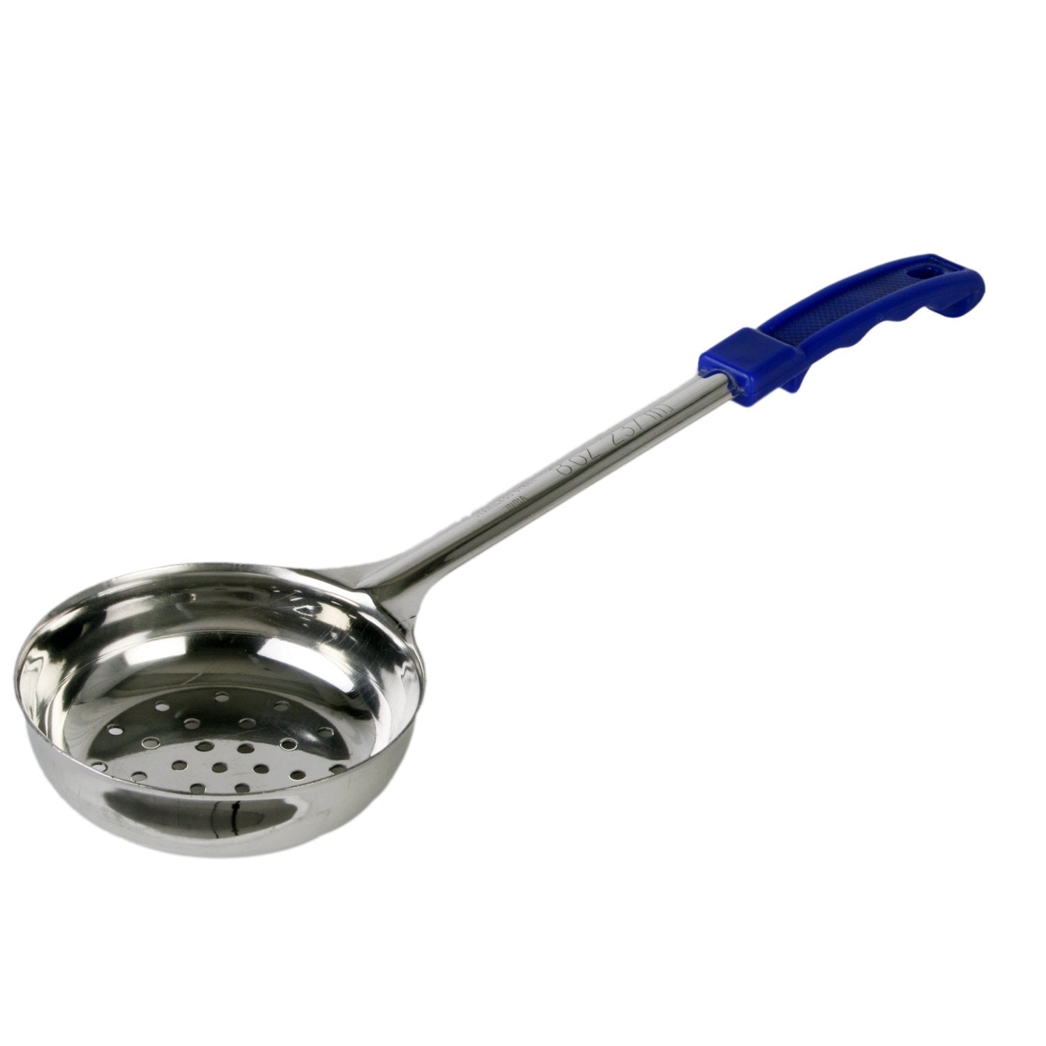 Thunder Group Perforated Portion Controller 1Piece Construction Ladles with Plastic Blue Handle, 8Ounce