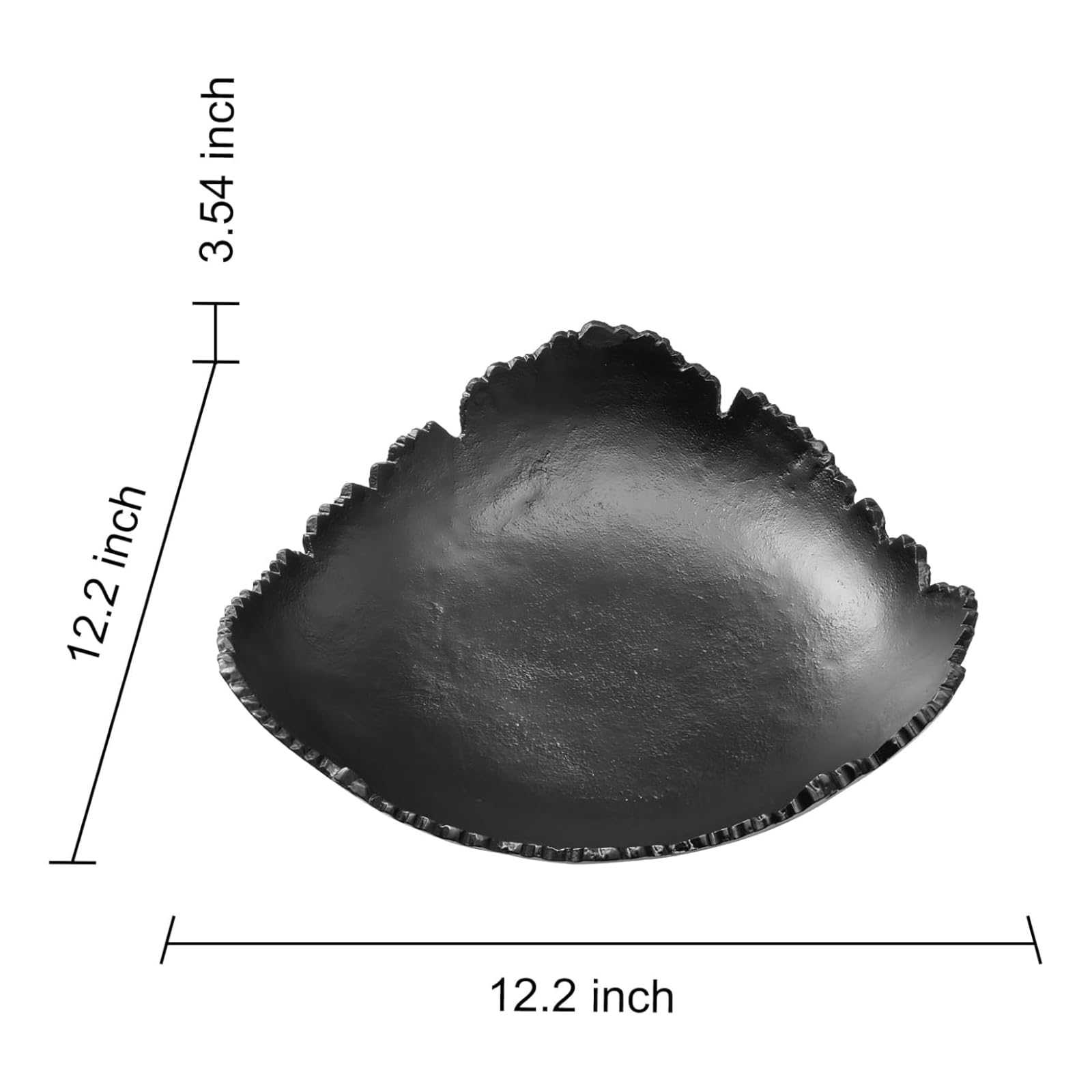 Black Powder Coated Platter Bowl – Modern Aluminum Decorative Centerpiece