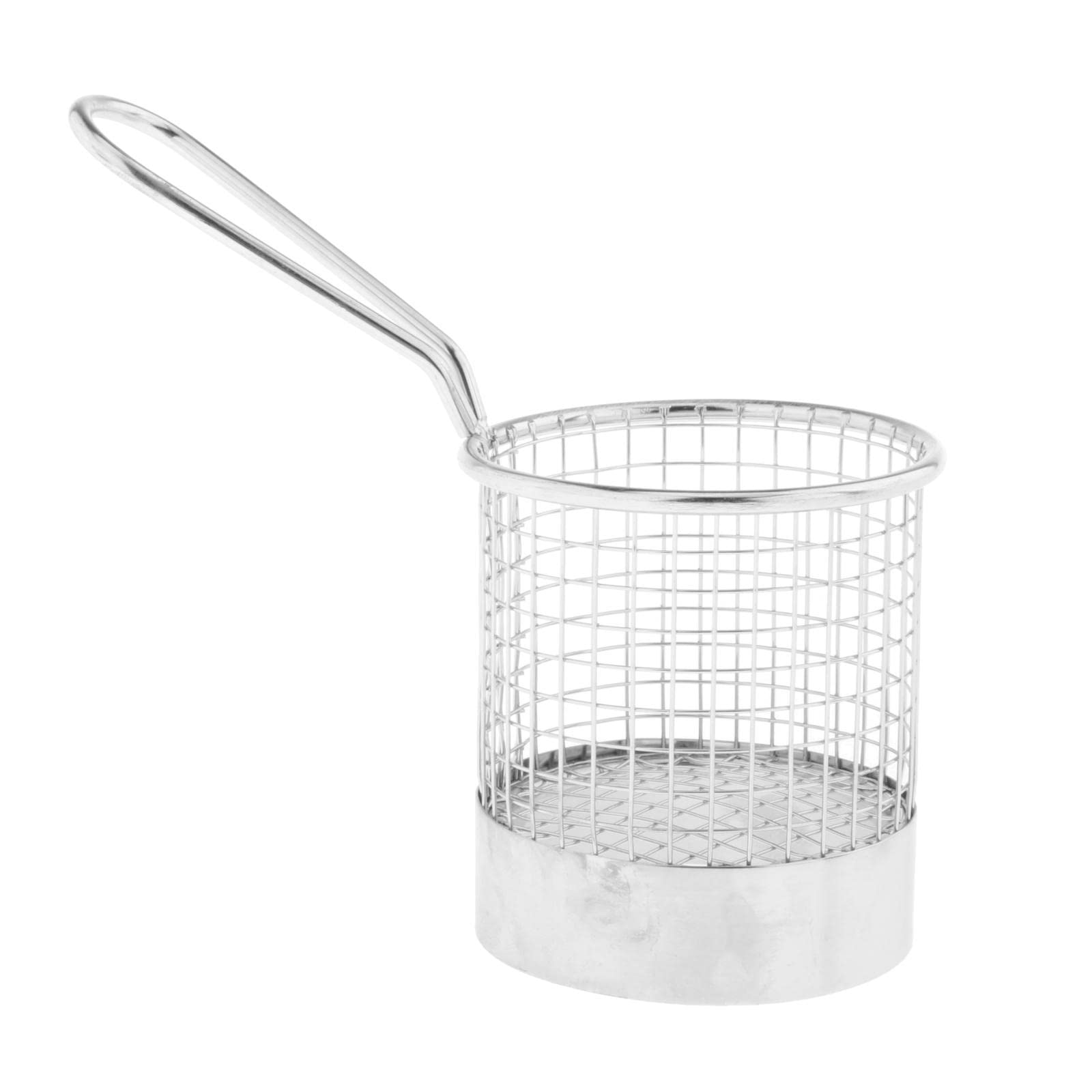 Ujeavette Tools Stainless Steel Frying Fried Basket Dumplings Kitchen Oil Leak Silver S Round