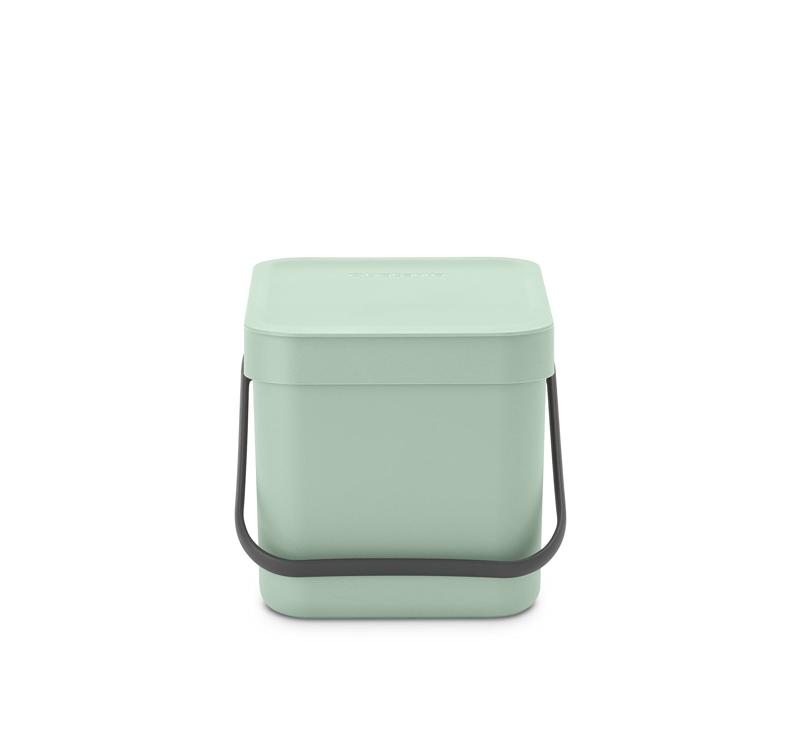 Brabantia Sort & go Food Trash can (16 galJade green) Small countertop Kitchen compost caddy with Handle & Removable Lid  Easy clean  Fixtures Included for Wallcupboard Mounting