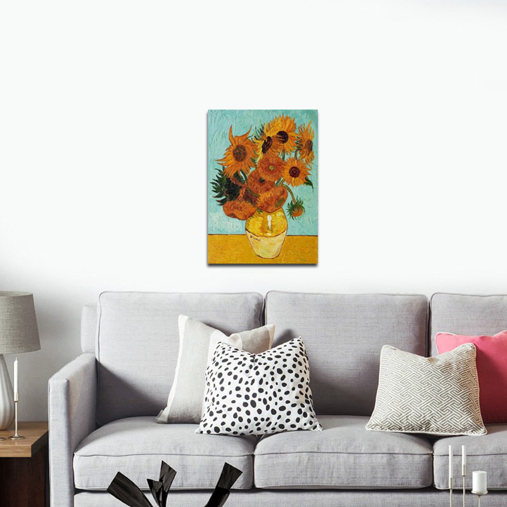 Wieco Art Sunflower By Vincent Van Gogh Oil Paintings Reproduction Modern Floral Giclee Canvas Prints Artwork Flowers Pictures O