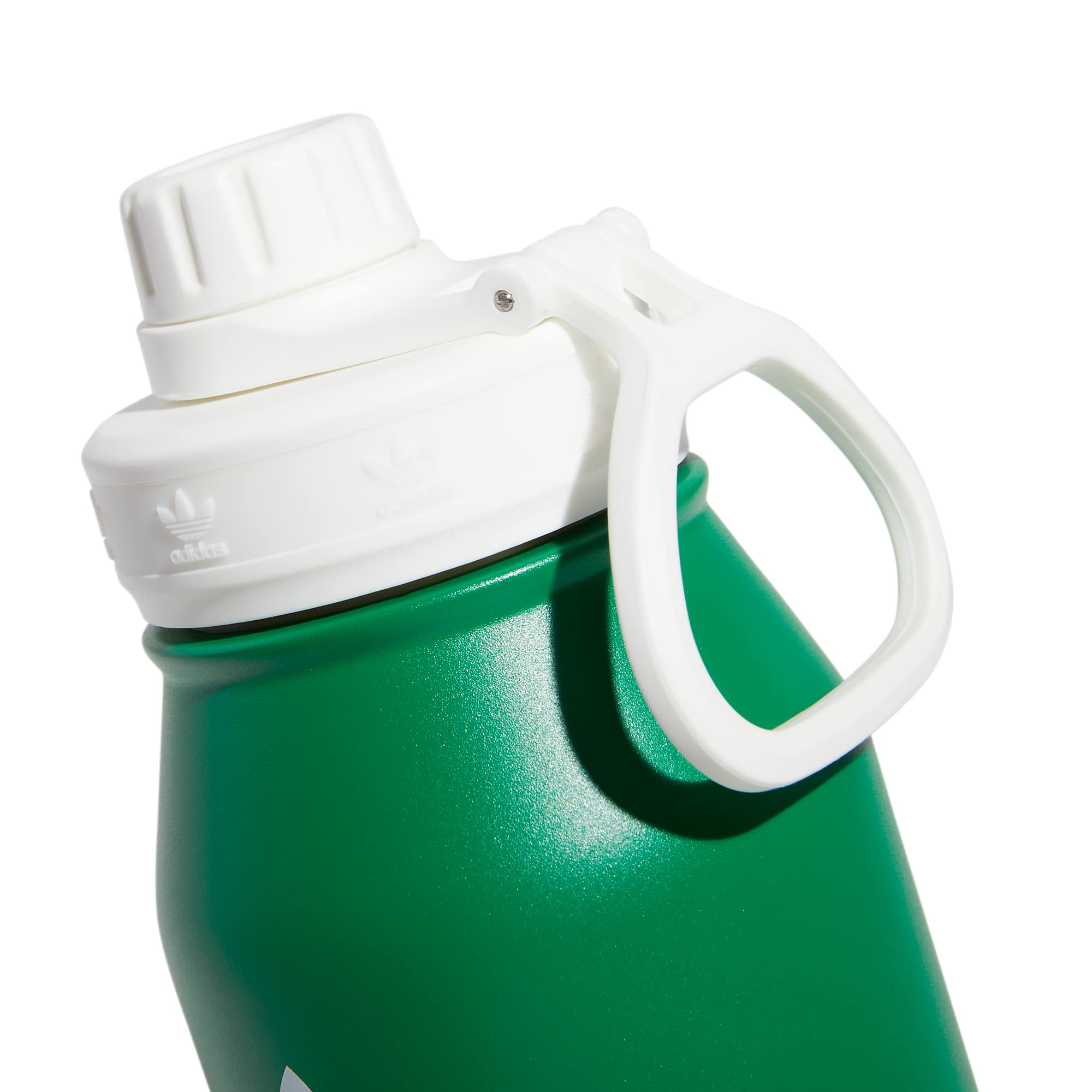 Adidas Originals 1 Liter (32 Oz) Metal Water Bottle, Hot/Cold Double-Walled Insulated 18/8 Stainless Steel, Green/White, One Siz