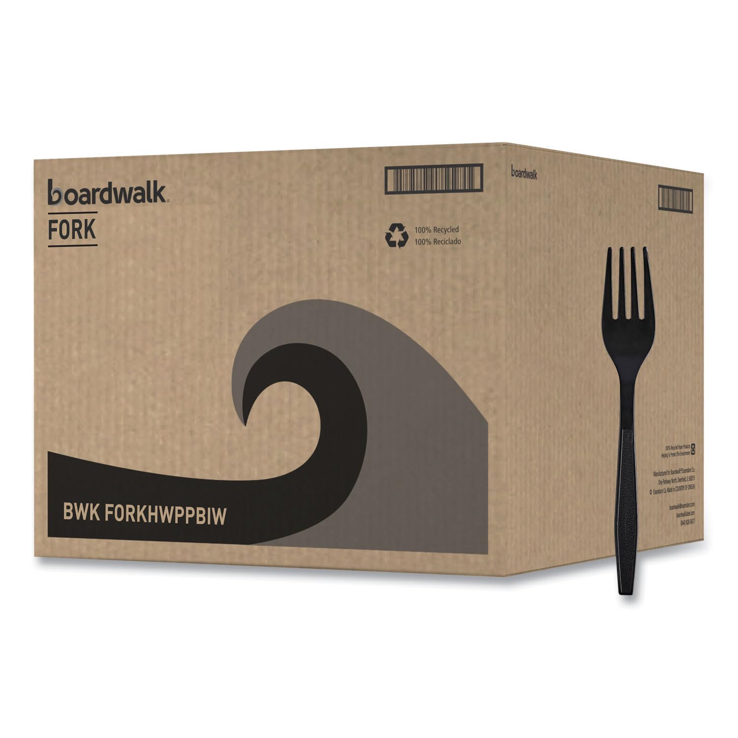Boardwalk Heavyweight Wrapped Polypropylene Forks, Black, Pack Of 1,000 Forks