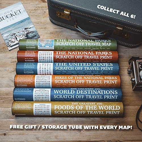 Mappinners The Greatest 100 Hikes Of The National Parks Scratch Off Travel Print 16X20