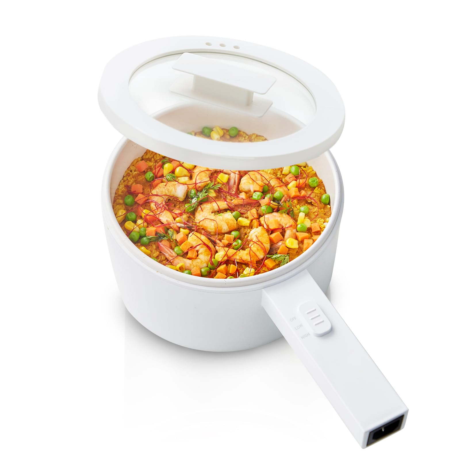 Electric Hot Pot, 1.5L Mini Electric Pot with Ceramic Nonstick Coating