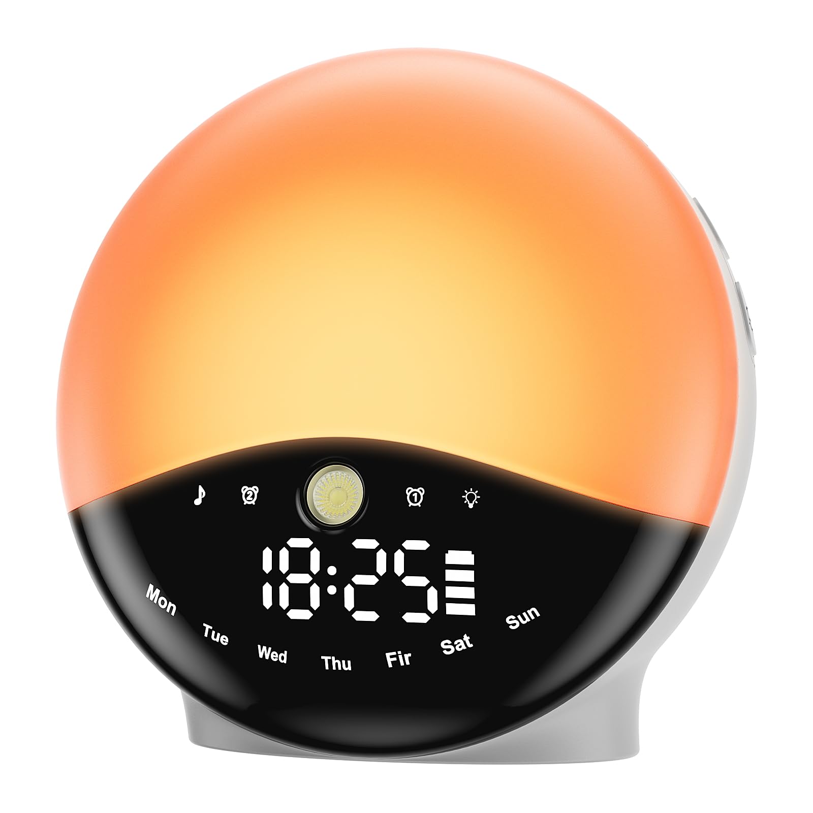 Lightoratory Wake Up Light Sunrise Alarm Clock For Bedrooms, Rechargeable Sound Machine Night Light, 28 Sleep Sounds, 12 Colors,