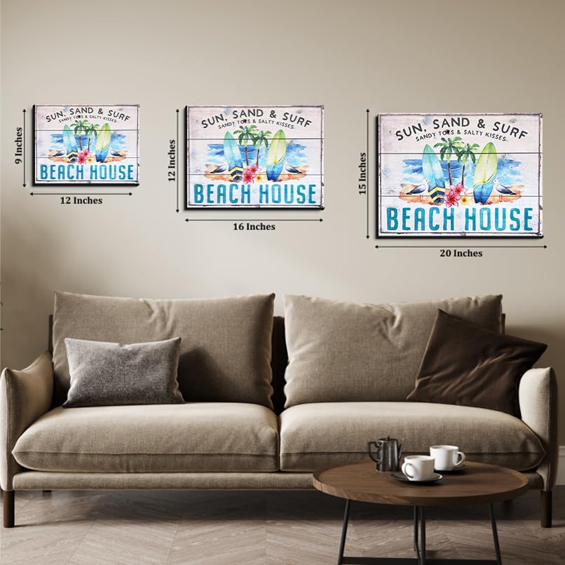 Chalk My Theme Beach House Wood Print Wooden Wall Dcor Art Home Decor, Living Room, Bedroom, Cafe, Room Painting For Wall Decora