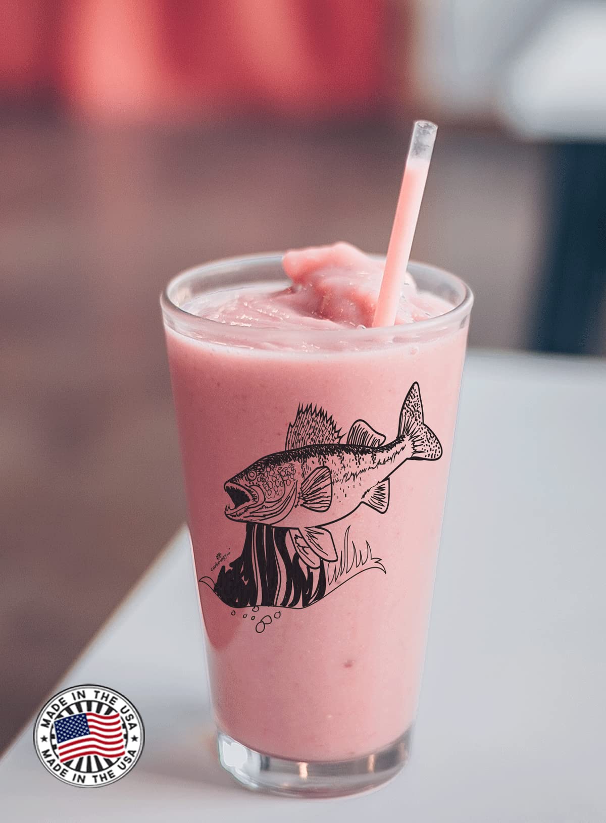 Corkology Walleye Pint Glass, Clear