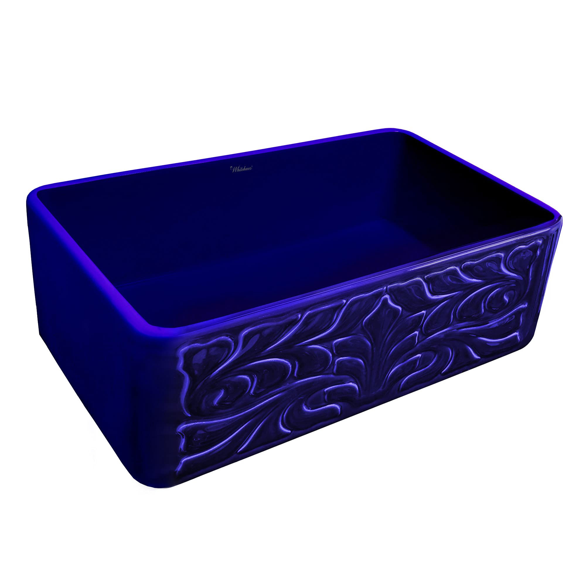 Whitehaus Whflgo3018-Blue Reversible Kitchen Fireclay Sink, 30 X 18 X 10, Sapphire Blue