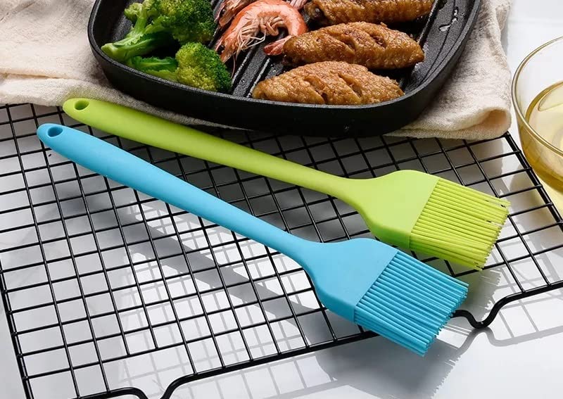 2 Pcs Large Silicone Cooking Brush | Oiling Brush | Barbecue Brush | Basting Brush | Baking Brush | 10.5 Inch