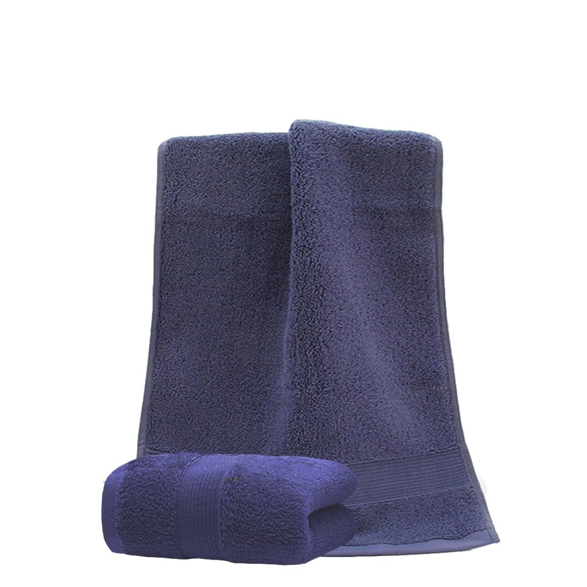 Jininq 2 Piece 100% Cotton Soft Hand Towels 13.4'' X 29.5'',Premium Face Towels Set For Bathroom,Gym,Home (Blue)