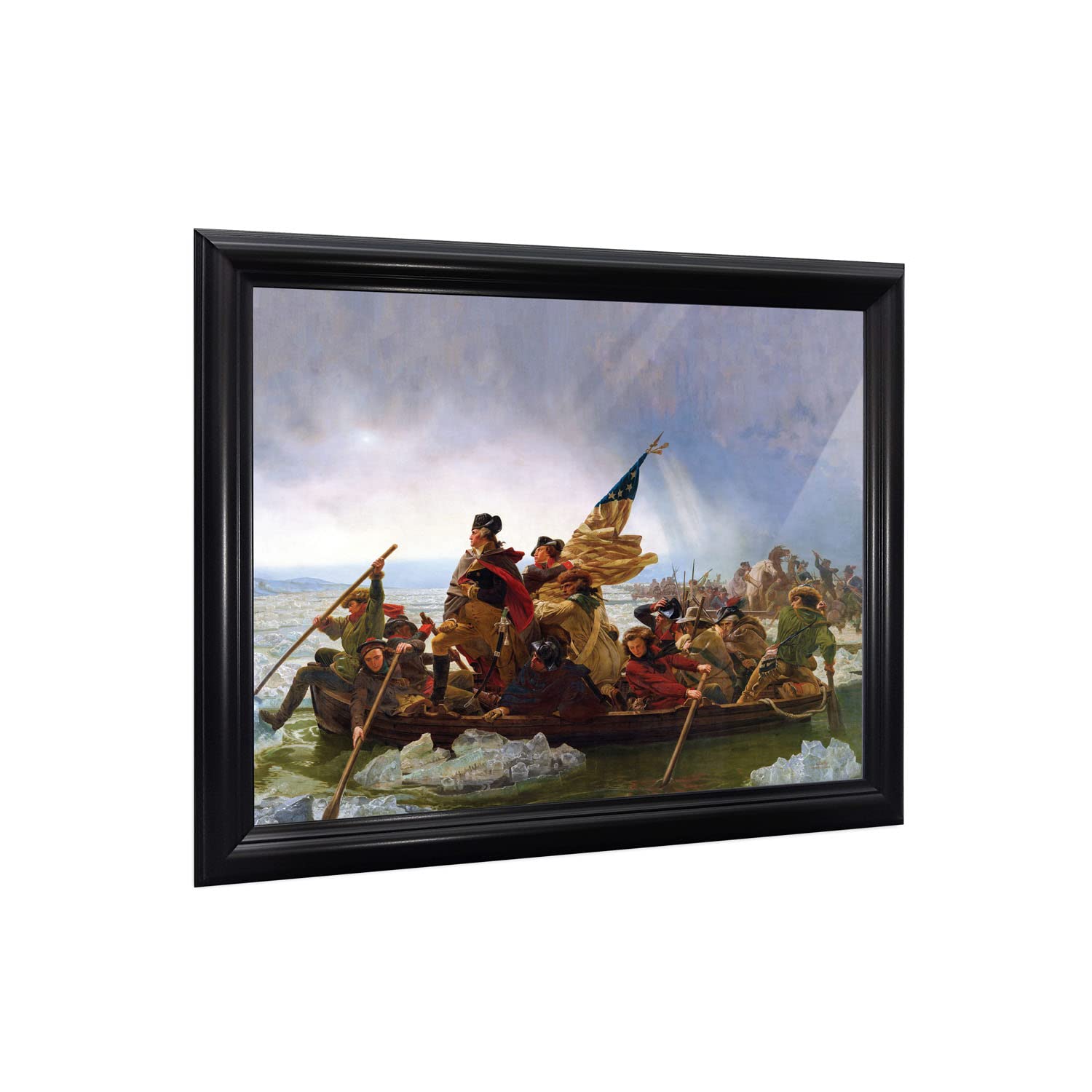 Washington Crossing The Delaware By Emanuel Leutze, Framed Wall Art Print, Famous American Revolution Painting Print, 11X14, 242