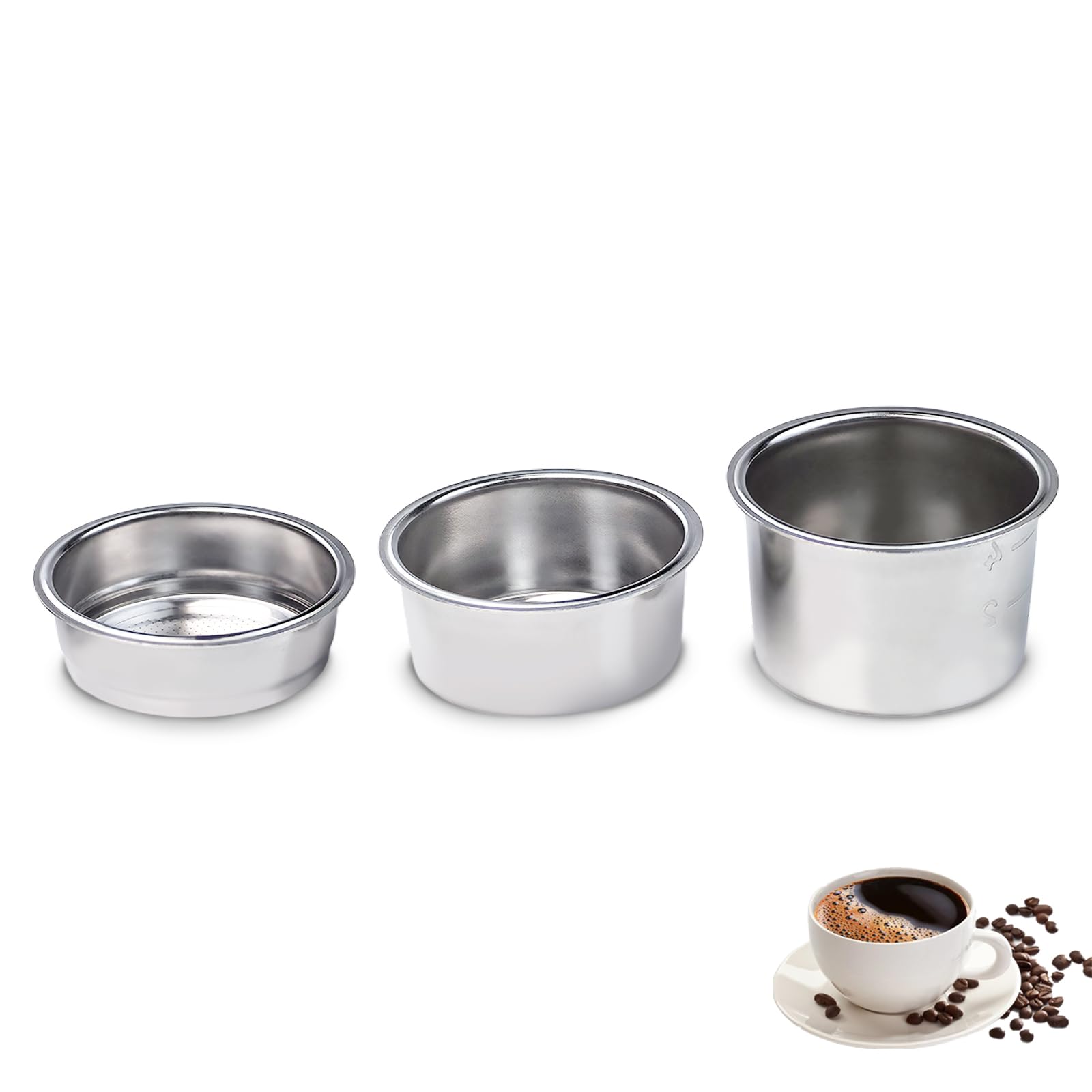 51mm Coffee Filter Basket, Stainless Steel Coffee Filter