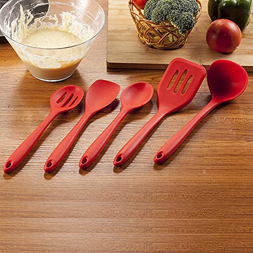 Bangshou 5Pack Cookware Set, Silicone Kitchenware Set, Food Grade Silicone Kitchen Gadgets, 446F (230C), With Silicone Spoon, Sp