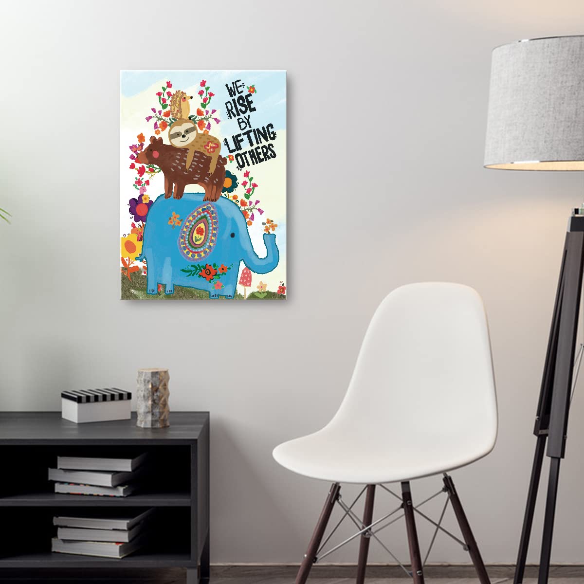 Otingqd We Rise By Lifting Others Inspirational Quotes Canvas Wall Art,Inspirational Gifts For Girls Women Friends Sister,Animal