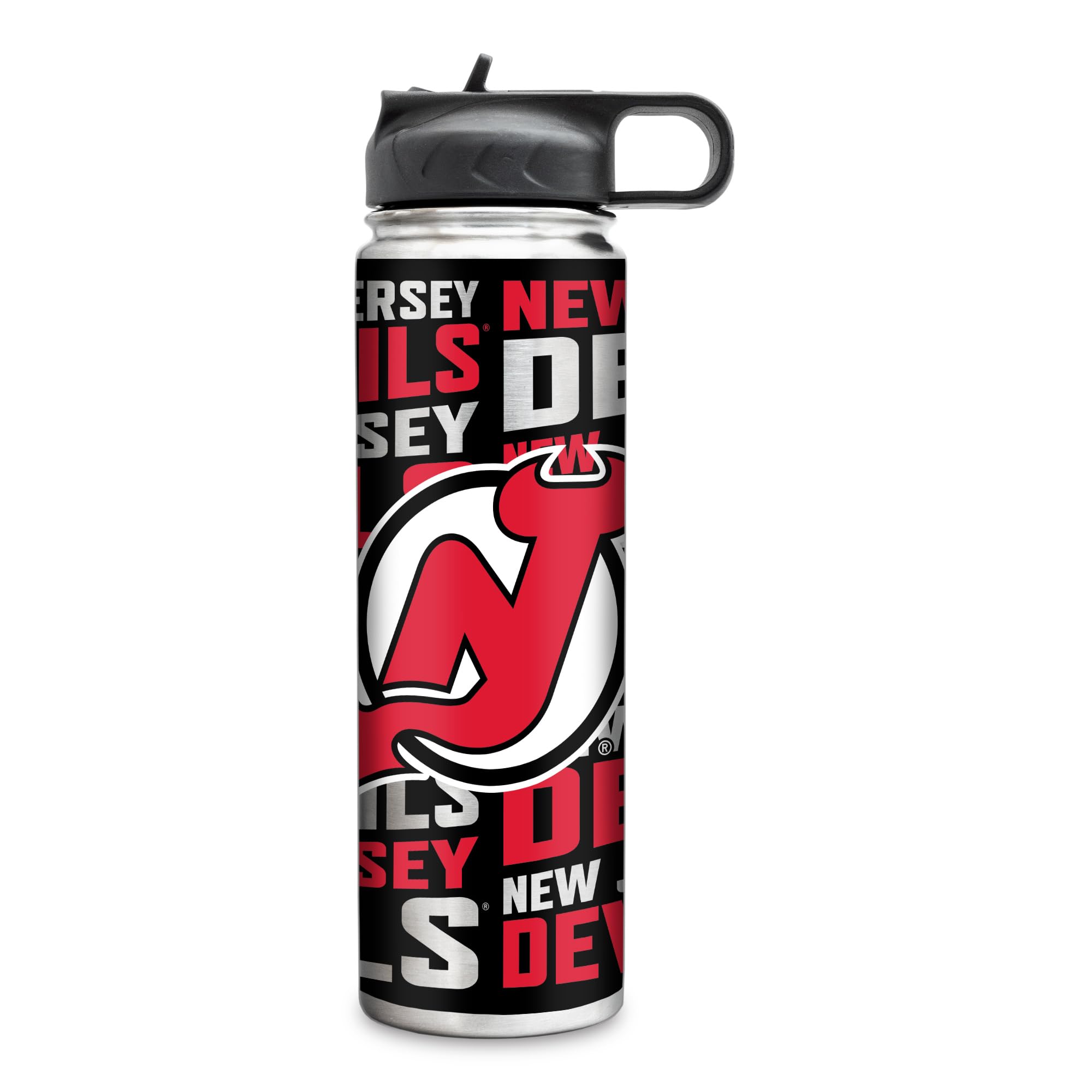 Rico Industries NHL Hockey New Jersey Devils 22oz Stainless Steel Tumbler with Lid - Great For Coffee, Tea, Water or Cocktails