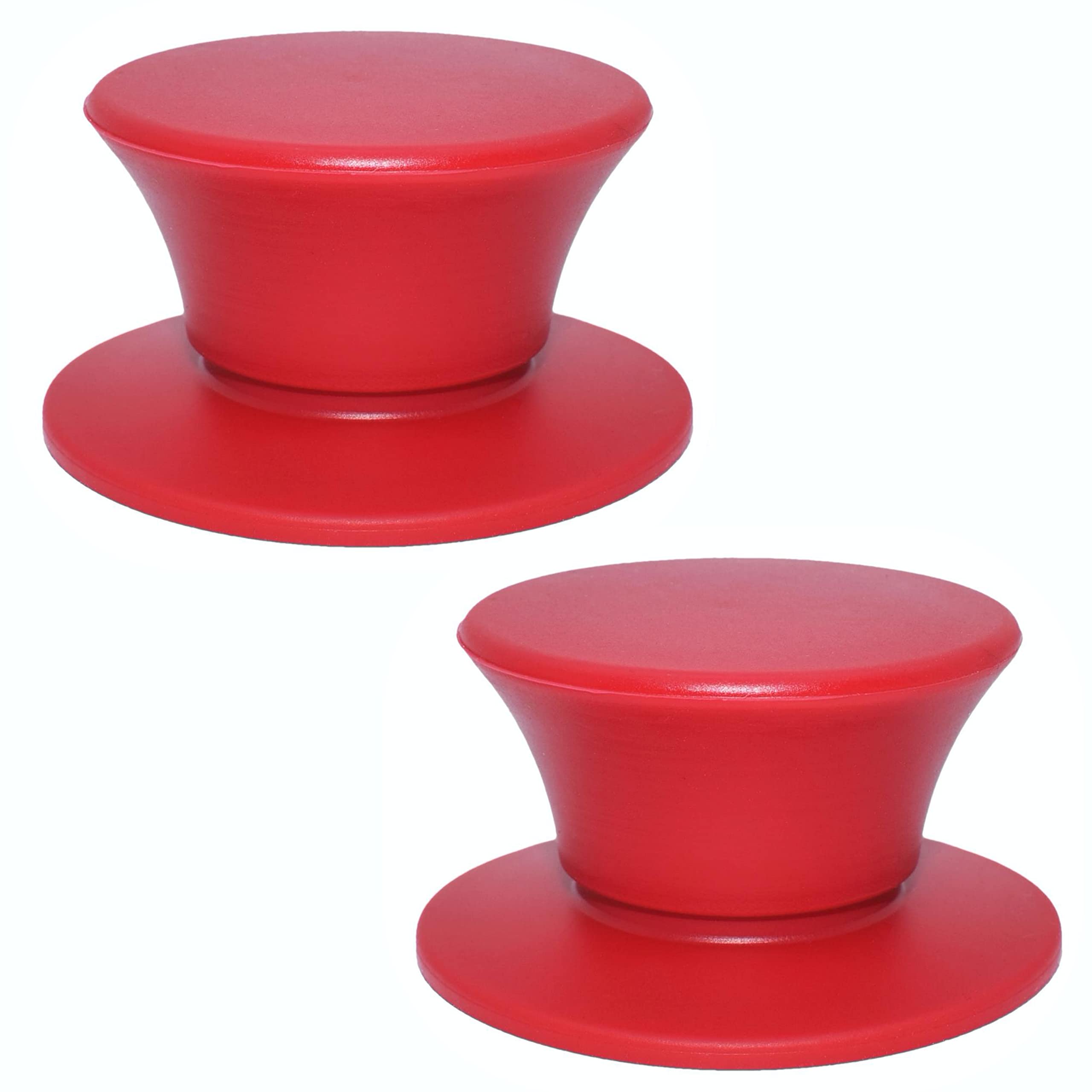 Batdiyow 2 Pcs Universal Silicone Pot Lid Knob Replacement Pan Lid Holding Handles (Red)
