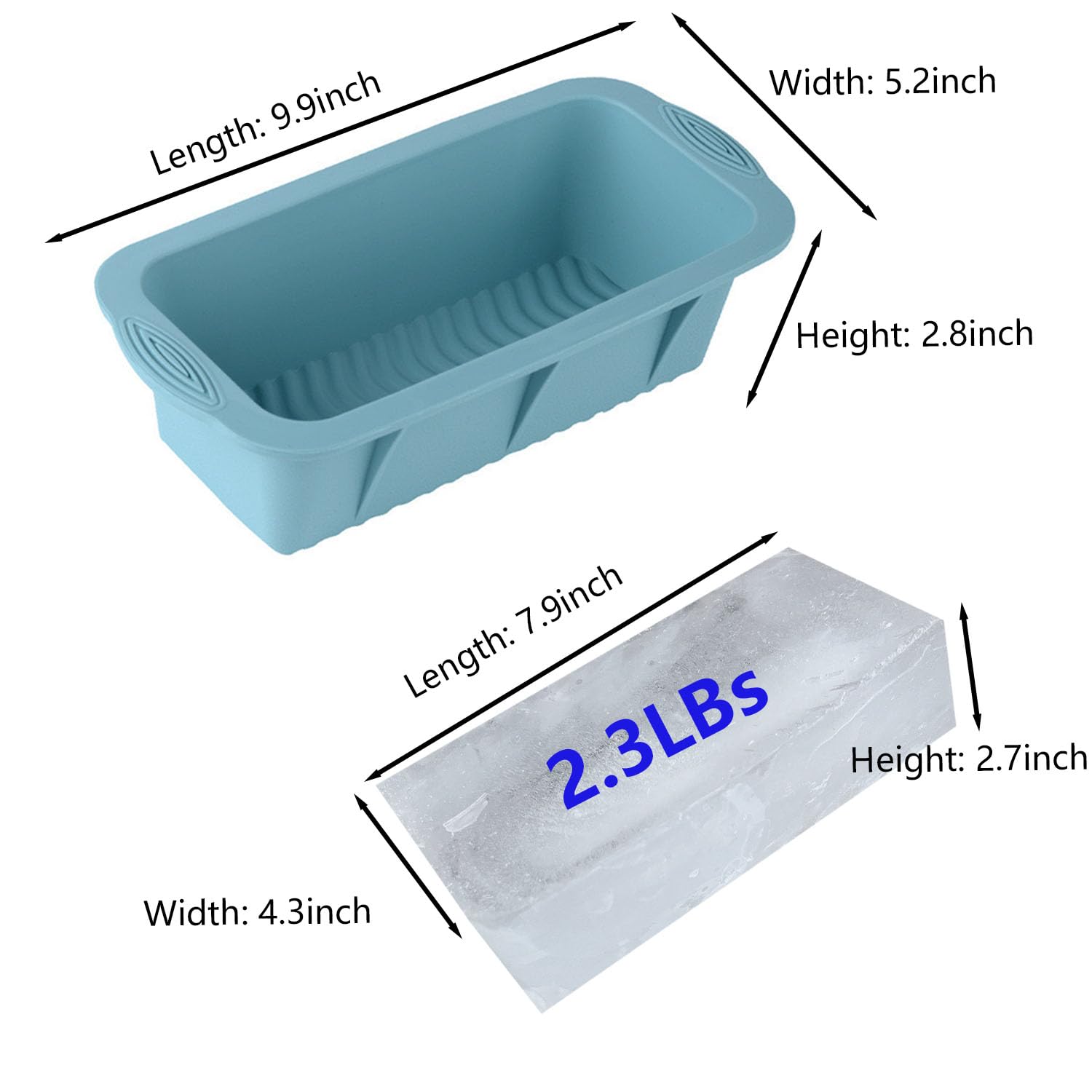5Pcs Extra Large Ice Block Mold, Silicone Ice Block Molds For Ice Bath Tub, Big Ice Cube Molds For Ice Bath, Blue Ice Maker For