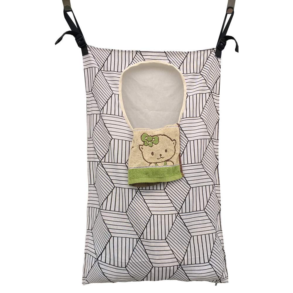 Hdhyk Adjustable Space Saving Door Hanging Laundry Hamper With Stainless Steel Hooks